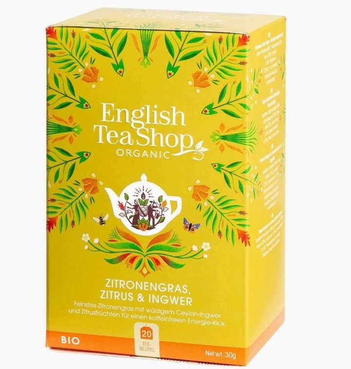 Hierba de limón, cítricos y jengibre, BIO, 20 bolsitas de té