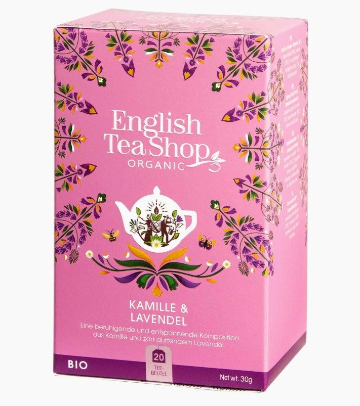Manzanilla y lavanda orgánica, 20 bolsitas de té