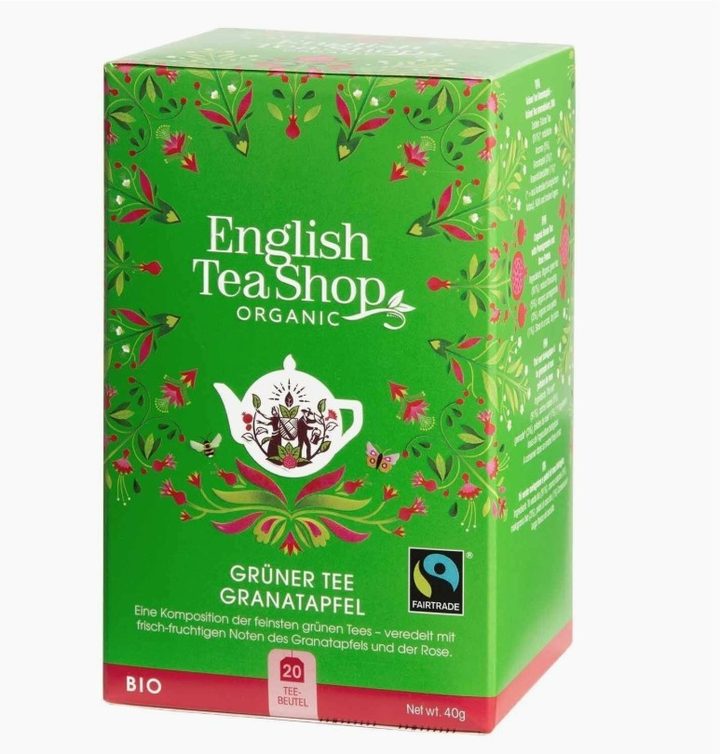 Té verde con granada orgánico FT, 20 bolsas de té